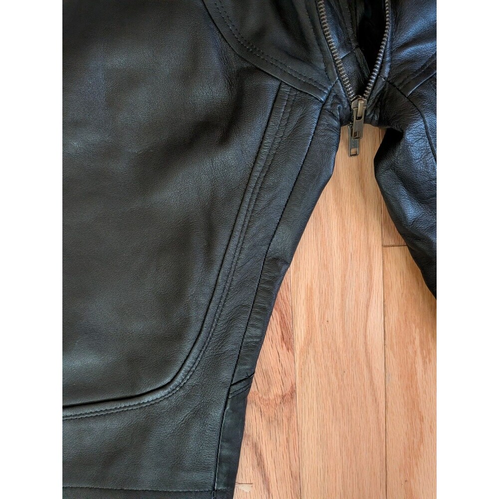 Leather BDSM Shorts Zip Around Full Access Black XL Gay Soft Lined Folsom St - Picture 10 of 14